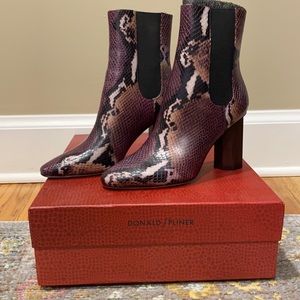 Donald Pluner plum snakeskin boot
